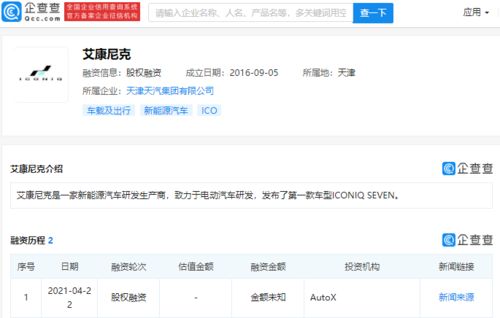 新能源汽车研发生产商 艾康尼克 获AutoX股权融资